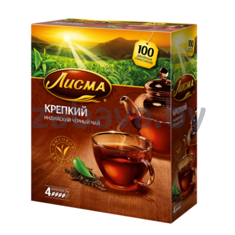 Чай черный «Лисма», крепкий, индийский, 100 пак.