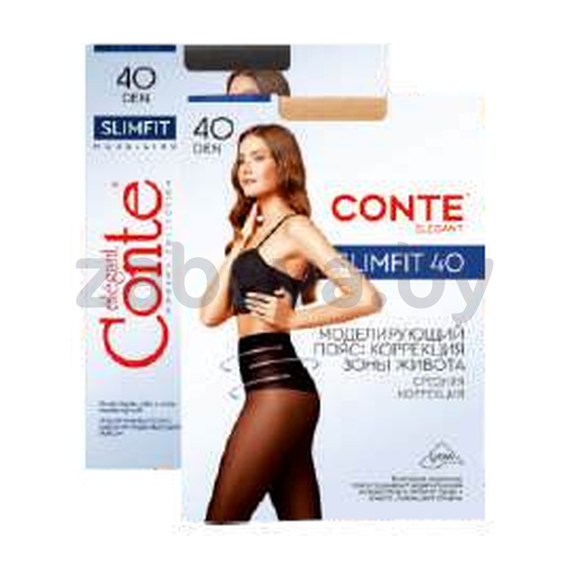 Женские колготки Conte Slimfit, 40 den, Bronz/Nero, размеры 3–4
