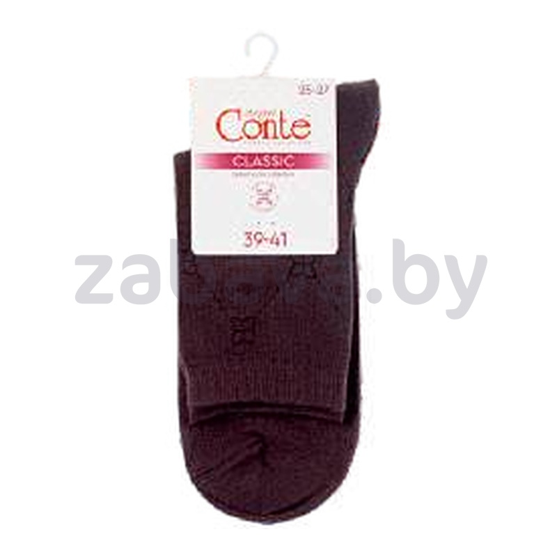 Женские носки Conte Classic, шоколадные, размеры 23–25/25–27