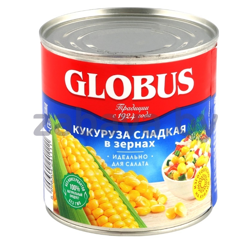 Кукуруза сладкая в зернах Globus, 340 г