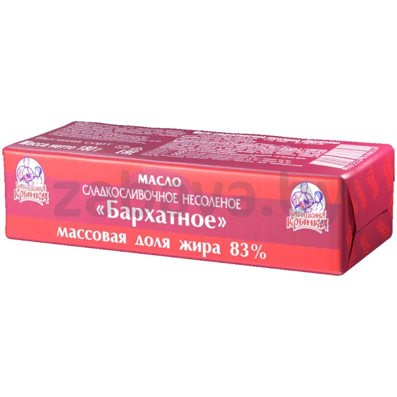 Масло сливочн. «Бабушкина крынка» «Бархатное» несолен., 83%, 180 г