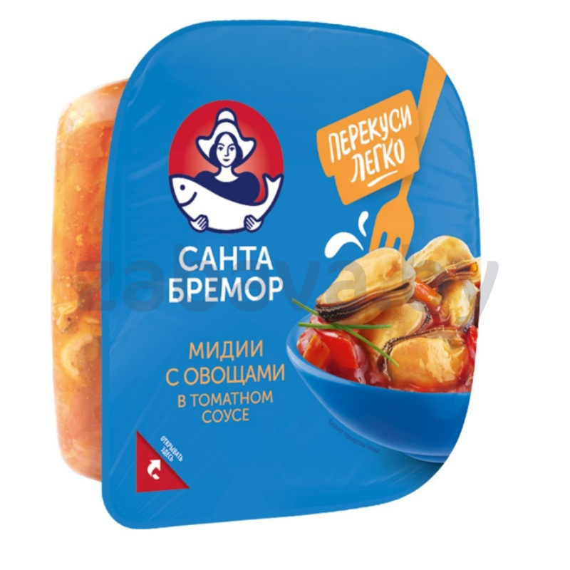 Салат «Санта Бремор» «Мидии с овощами в т/с», 150 г