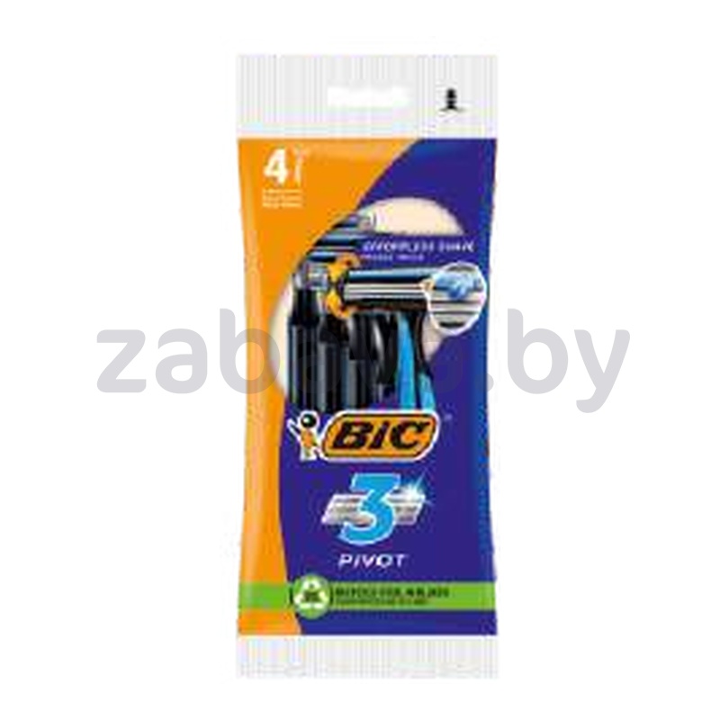 Одноразовые бритвенные станки Bic, 3 лезвия, 4 шт.