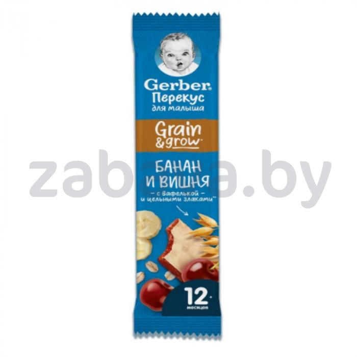 Батончик Gerber, фруктовый, банан и вишня, 25 г