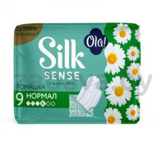 Прокладки Ola! Silk Sense Classic Wings Normal, ромашка, 9 шт.