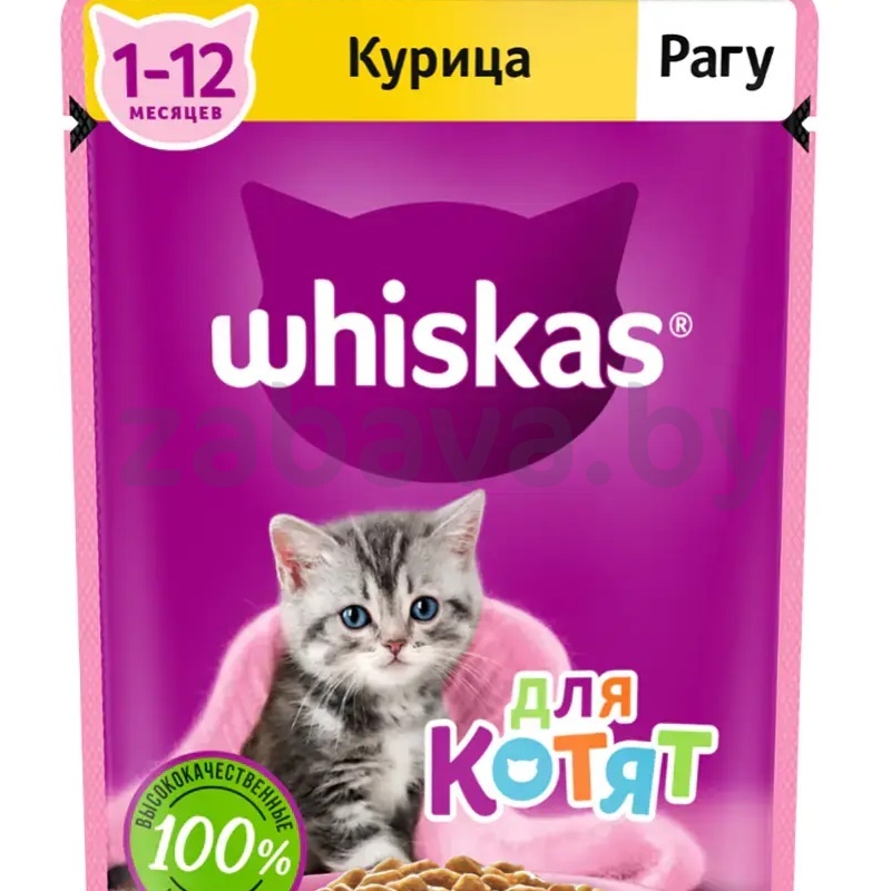 Корм для котят Whiskas, курица рагу, 75 г