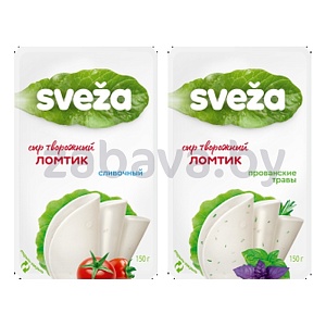 Сыр творожный «Творожный ломтик» Sveza, 60%, слайсы, 150 г