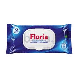 Антибактериальные влажные салфетки Floria, 72 шт.