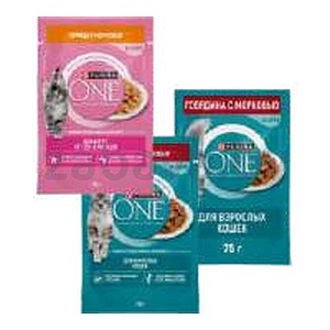 Корм Purina One для кошек, 75 г, в ассортименте