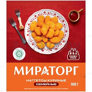 Наггетсы куриные «Мираторг» семейн. зам., 900 г