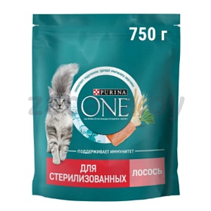 Корм сухой Purina One, 750 г, лосось-пшеница