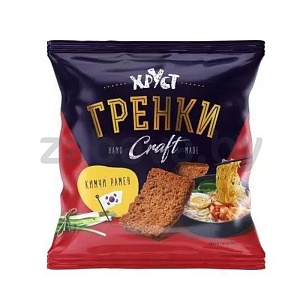 Гренки «Хруст» Craft, ржано-пшеничные, 75 г, в ассорт.