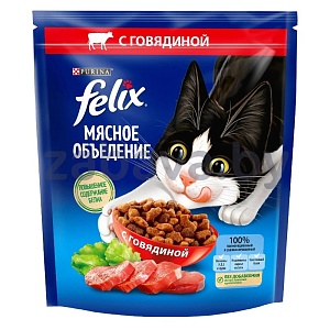 Корм сухой Felix «Мясное объедение», говядина или курица, 600 г