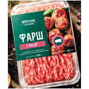 П/ф фарш свиной «Мясные истории» «Сочный», 500 г