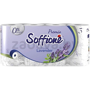 Бумага туалетная Soffione Premio, 3 сл., 8 рул.